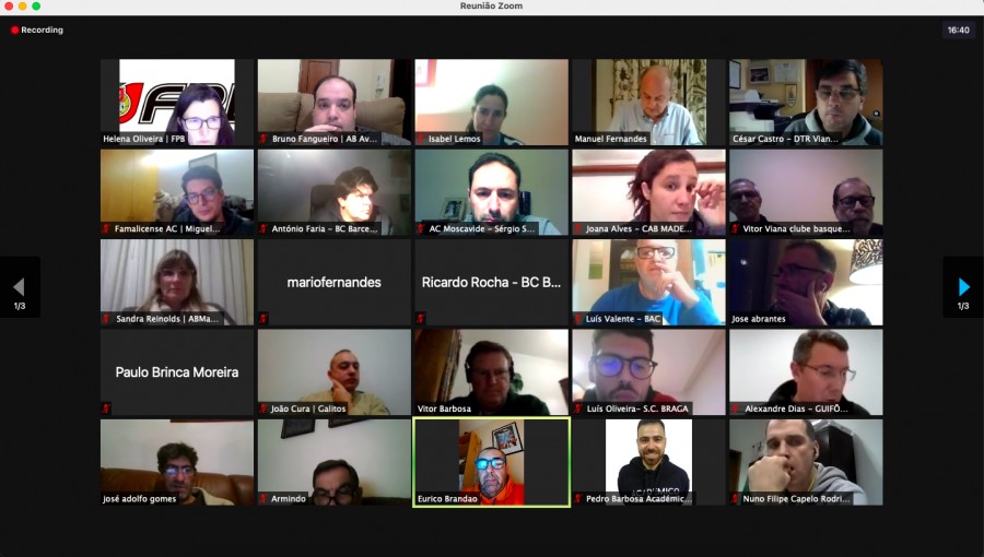 Reuni&atilde;o FPB, Associa&ccedil;&otilde;es e Clubes da 1&ordf; Divis&atilde;o Masculina