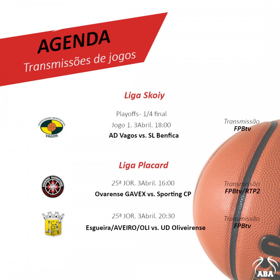 Transmissões dos jogos em direto dos Clubes da ABA